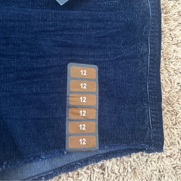 NWT Gap Navy Blue High Rise Corduroy Shorts Women's Size 12 Stretch Raw Hem - Picture 8 of 14
